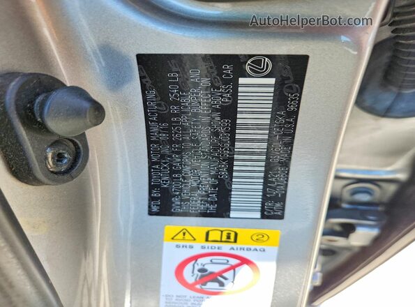 58ABK1GG5GU031599 2016 LEXUS ES Tan Вид підкапотного простору