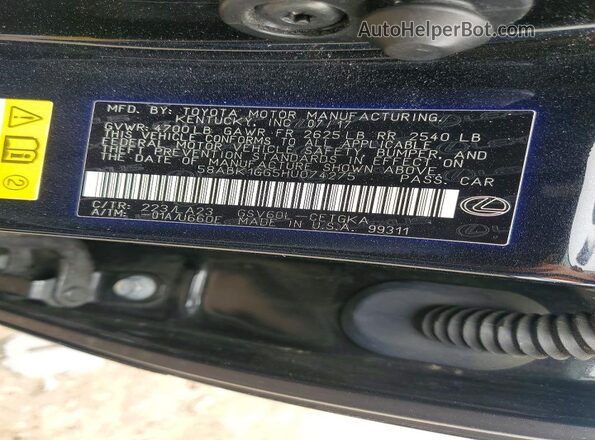 58ABK1GG5HU074275 2017 LEXUS ES Черный Вид подкапотного пространства