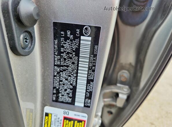 58ABZ1B11KU048696 2019 LEXUS ES Tan Vista del compartimento del motor