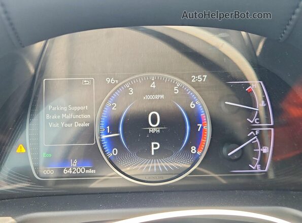 58ABZ1B15KU019167 2019 LEXUS ES Серебряный Вид щитка приборов