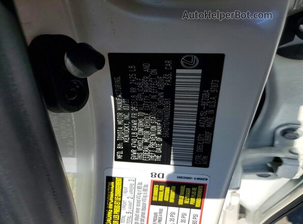 58AD11D14NU009361 2022 LEXUS ES Белый Вид подкапотного пространства