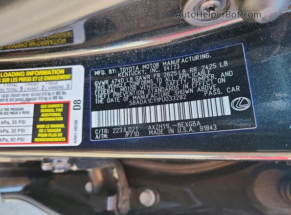 58ADA1C11PU033282 2023 LEXUS ES Black Vista del compartimento del motor