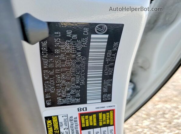 58ADA1C14SU058167 2025 LEXUS ES White Vista del compartimento del motor