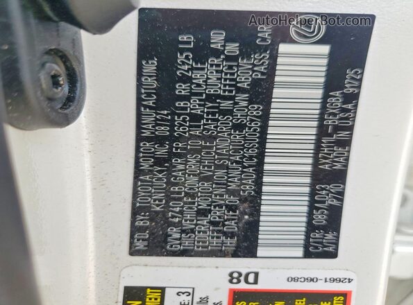 58ADA1C16SU056789 2025 LEXUS ES Белый Вид подкапотного пространства