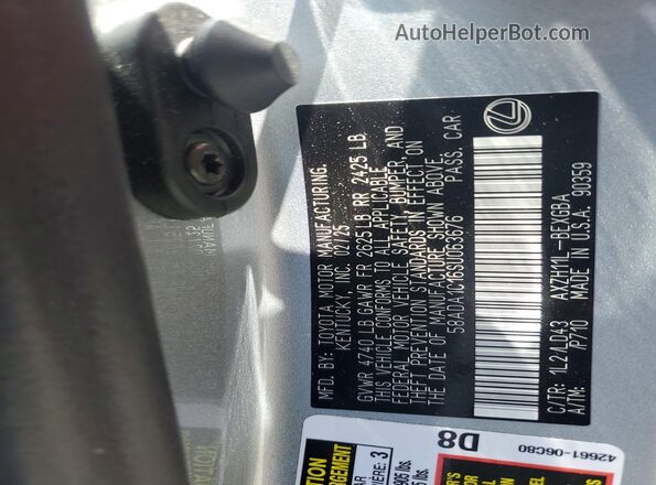 58ADA1C16SU063676 2025 LEXUS ES Silver Widok komory silnika