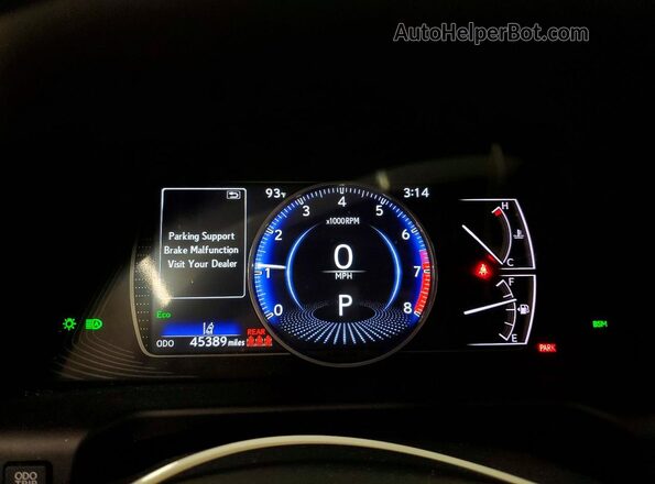 58ADZ1B12NU120809 2022 LEXUS ES Черный Вид щитка приборов