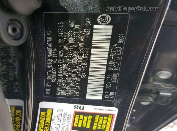 58ADZ1B15RU175938 2024 LEXUS ES Black Widok komory silnika