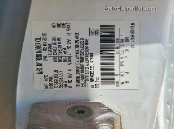 NM0GE9E29L1476001 2020 FORD E-TRANSIT Белый Панорамный вид салона 360°