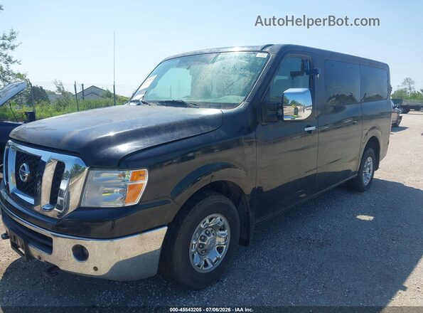 5BZAF0AA6KN852594 2019 NISSAN NV PASSENGER NV3500 HD Black წინა მარცხენა ხედი სამი მეოთხედიდან