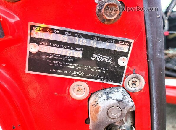 5F09A727159 1965 FORD MUSTANG Red ძრავის განყოფილების ხედი