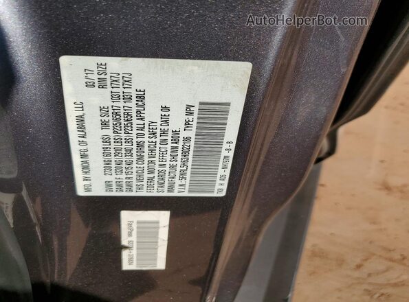 5FNRL5H63HB022186 2017 HONDA ODYSSEY Gray Engine compartment view