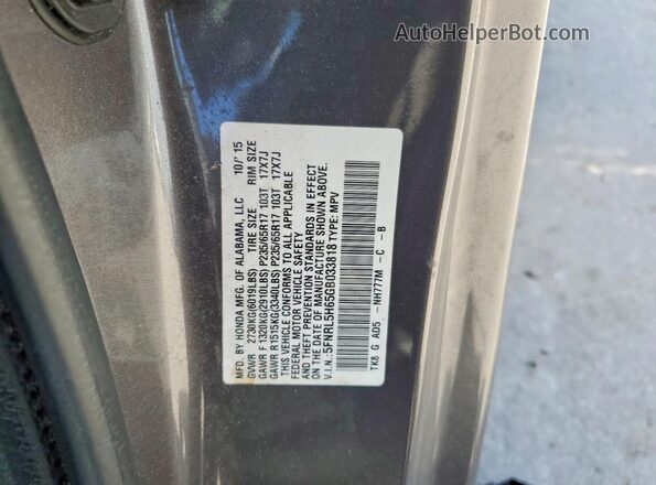 5FNRL5H65GB033818 2016 HONDA ODYSSEY Gray Սալոնի 360 աստիճան տեսք