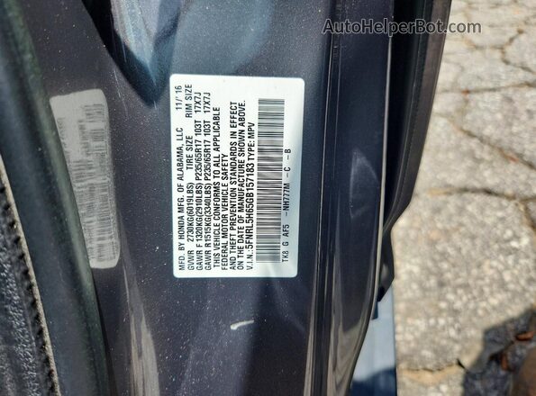 5FNRL5H65GB157183 2016 HONDA ODYSSEY Gray Engine compartment view