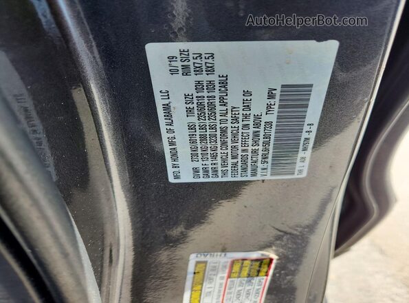 5FNRL6H50LB017338 2020 HONDA ODYSSEY Gray VIN sticker view