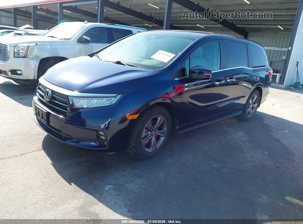 5FNRL6H50MB041611 2021 HONDA ODYSSEY Blue Առջևի ձախ երեք քառորդ տեսարան