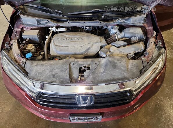 5FNRL6H52MB021330 2021 HONDA ODYSSEY Maroon Engine compartment view