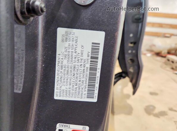 5FNRL6H64SB073998 2025 HONDA ODYSSEY Gray Widok naklejki z numerem VIN
