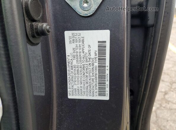5FNRL6H68PB010653 2023 HONDA ODYSSEY Gray VIN კოდის სტიკერის ხედი
