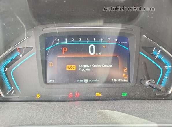 5FNRL6H70LB046520 2020 HONDA ODYSSEY White Vista del cuadro de instrumentos