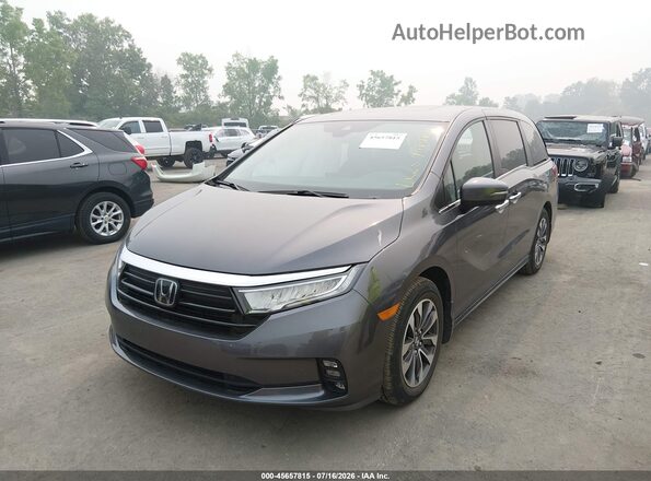 5FNRL6H70MB040461 2021 HONDA ODYSSEY Gray Առջևի ձախ երեք քառորդ տեսարան