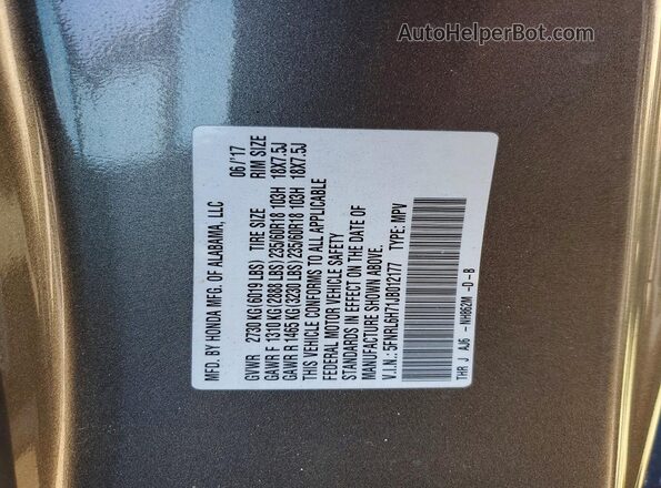 5FNRL6H71JB012177 2018 HONDA ODYSSEY Gray Սալոնի 360 աստիճան տեսք