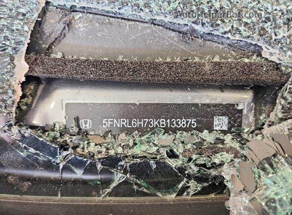 5FNRL6H73KB133875 2019 HONDA ODYSSEY Silver Панорамний вид салону 360°
