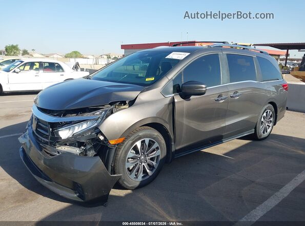 5FNRL6H74NB031537 2022 HONDA ODYSSEY Gray Передня ліва чверть