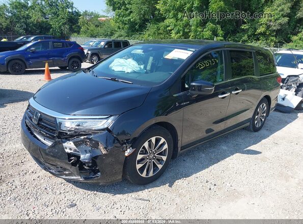 5FNRL6H75MB027303 2021 HONDA ODYSSEY Black Առջևի ձախ երեք քառորդ տեսարան