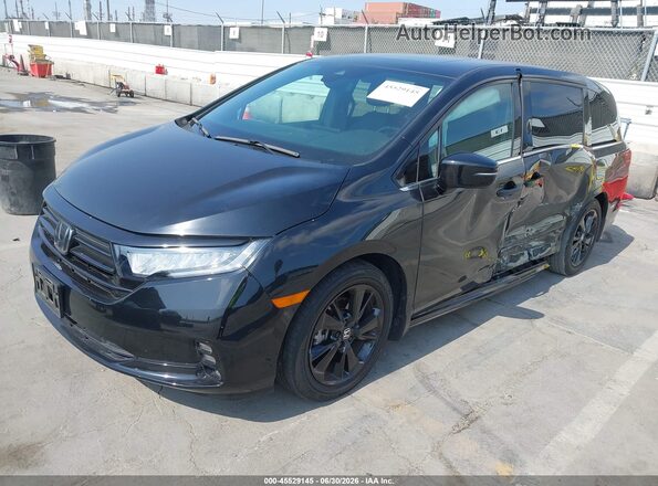 5FNRL6H75RB063936 2024 HONDA ODYSSEY Black წინა მარცხენა ხედი სამი მეოთხედიდან