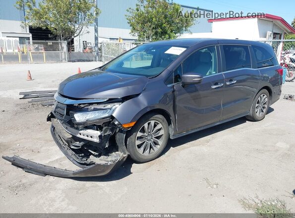 5FNRL6H76NB029479 2022 HONDA ODYSSEY Gray Vista tres cuartos delantera izquierda