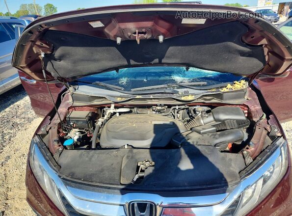 5FNRL6H77KB135340 2019 HONDA ODYSSEY Maroon Vista del compartimento del motor