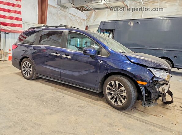 5FNRL6H77MB016013 2021 HONDA ODYSSEY Синий Передняя правая четверть
