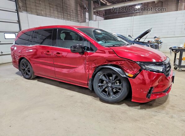 5FNRL6H79RB008356 2024 HONDA ODYSSEY Red Delantero derecho