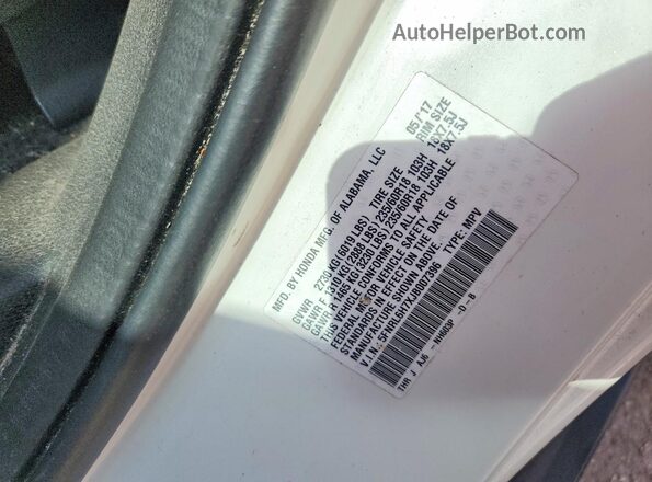 5FNRL6H7XJB007396 2018 HONDA ODYSSEY White Widok naklejki z numerem VIN