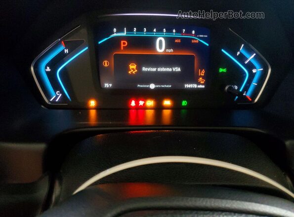 5FNRL6H7XKB011448 2019 HONDA ODYSSEY Gray Սարքավորումների վահանակի տեսք
