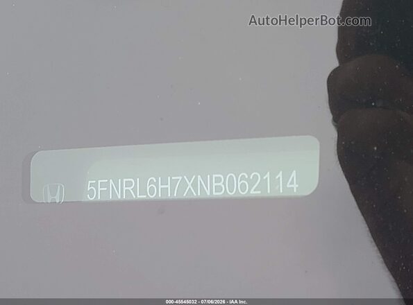 5FNRL6H7XNB062114 2022 HONDA ODYSSEY Red Вид підкапотного простору
