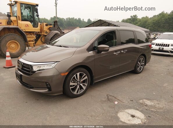5FNRL6H83MB038826 2021 HONDA ODYSSEY Brown წინა მარცხენა ხედი სამი მეოთხედიდან