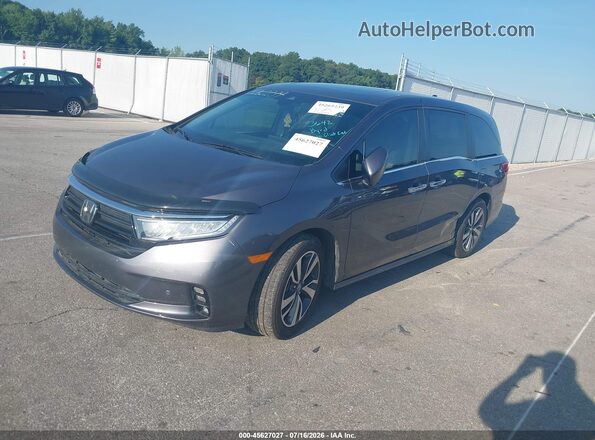 5FNRL6H8XNB018381 2022 HONDA ODYSSEY Gray Առջևի ձախ երեք քառորդ տեսարան
