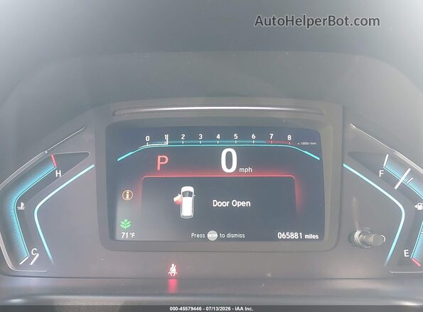 5FNRL6H93KB020770 2019 HONDA ODYSSEY White Հետևի նստատեղերի տեսք