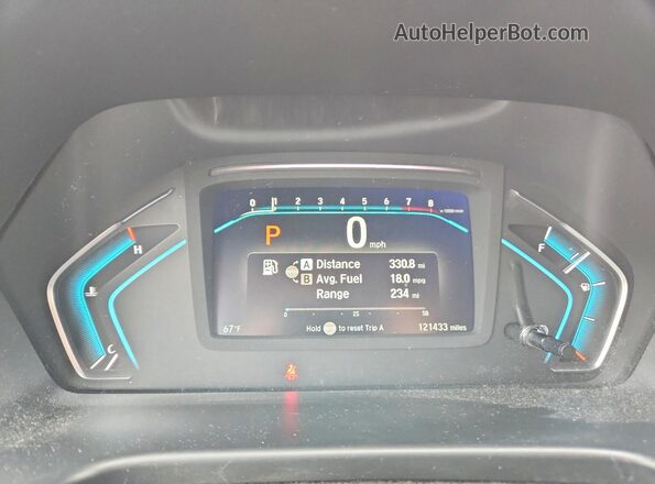 5FNRL6H94JB001398 2018 HONDA ODYSSEY Gray Widok zestawu wskaźników