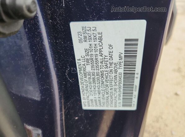 5FNRL6H96PB064530 2023 HONDA ODYSSEY Blue VIN sticker view