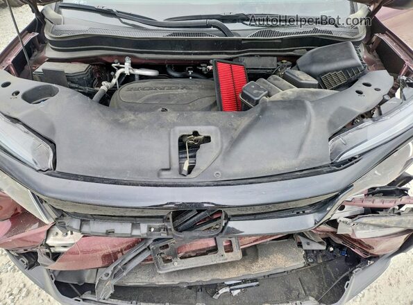 5FNYF5H29NB030935 2022 HONDA PILOT Maroon Widok komory silnika