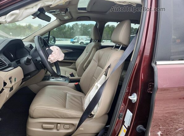 5FNYF5H29NB030935 2022 HONDA PILOT Maroon Widok wnętrza z przodu