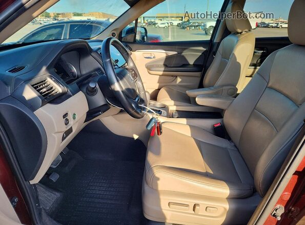 5FNYF5H50KB002897 2019 HONDA PILOT Burgundy Widok wnętrza z przodu