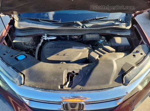 5FNYF5H50KB002897 2019 HONDA PILOT Burgundy Widok komory silnika