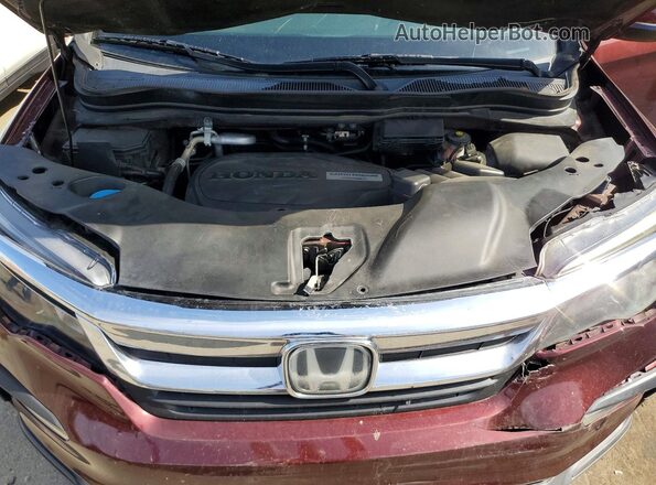 5FNYF5H51KB045581 2019 HONDA PILOT Burgundy Engine compartment view