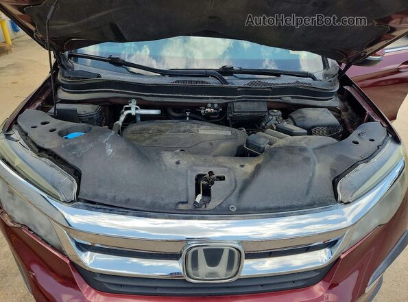 5FNYF5H52KB017787 2019 HONDA PILOT Burgundy ძრავის განყოფილების ხედი
