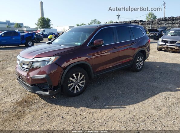 5FNYF5H5XMB017958 2021 HONDA PILOT Burgundy Передня ліва чверть