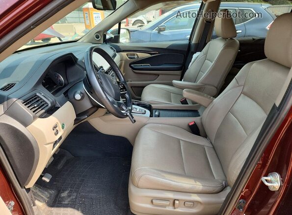 5FNYF6H07KB092835 2019 HONDA PILOT Burgundy Widok wnętrza z przodu