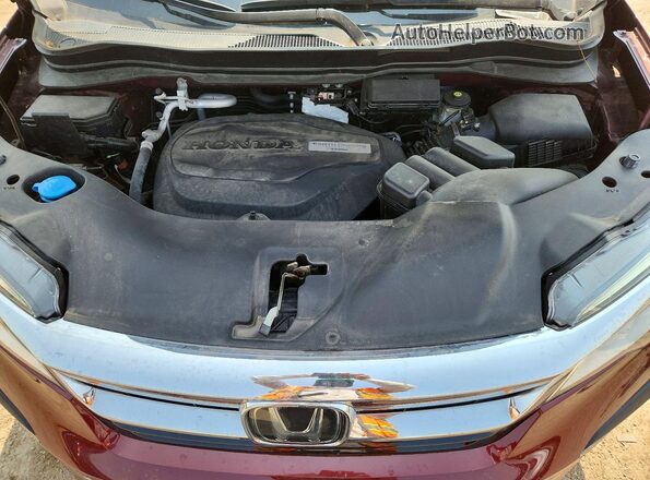 5FNYF6H07KB092835 2019 HONDA PILOT Burgundy Widok komory silnika